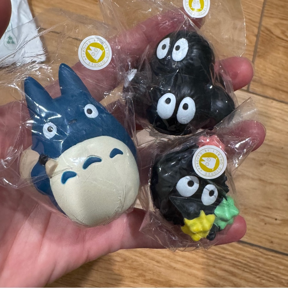 Studio Ghibli My Neighbor Totoro Finger Puppet Set Blue Totoro Soot Sprite NWT